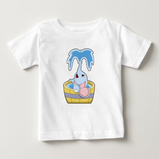 Elefant mit Badewanne voller Wasser Baby T-shirt (Vorderseite)