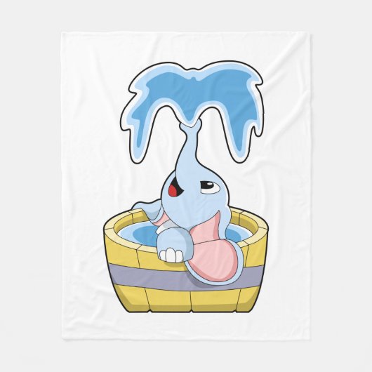 Elefant mit Badewanne voller Wasser Fleecedecke (Vorderseite)
