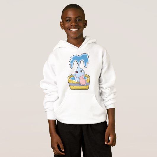 Elefant mit Badewanne voller Wasser Hoodie (Vorne ganz)