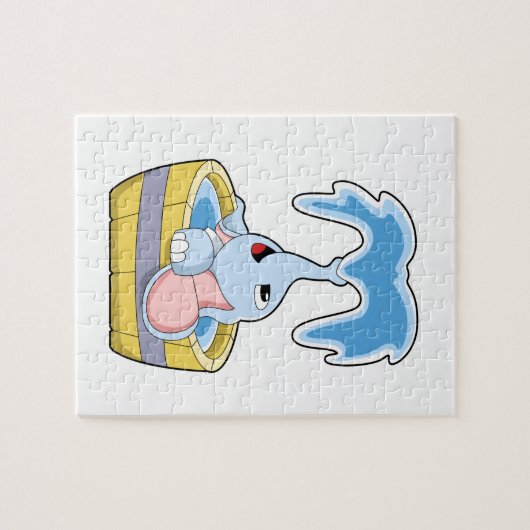 Elefant mit Badewanne voller Wasser Puzzle (Horizontal)
