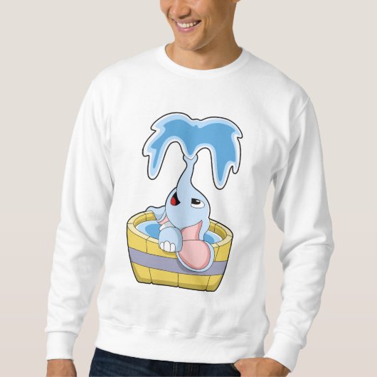 Elefant mit Badewanne voller Wasser Sweatshirt (Vorderseite)