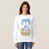 Elefant mit Badewanne voller Wasser Sweatshirt (Vorne ganz)