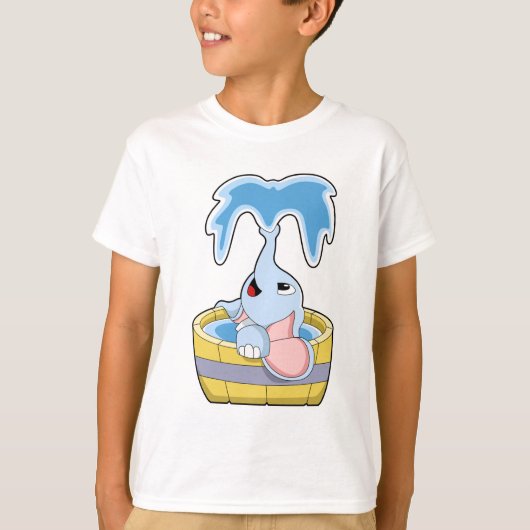 Elefant mit Badewanne voller Wasser T-Shirt (Vorderseite)