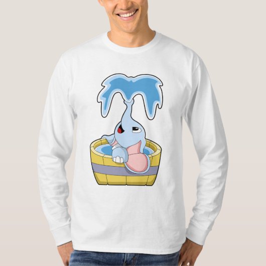 Elefant mit Badewanne voller Wasser T-Shirt (Vorderseite)
