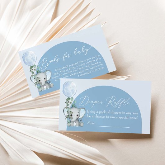 Elefant mit Ballon Babydusche Windelwanne Begleitkarte
