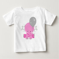 Elefant mit Ballon, rosa Elefant, Süße Tier