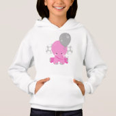 Elefant mit Ballon, rosa Elefant, Süße Tier Hoodie (Vorderseite)