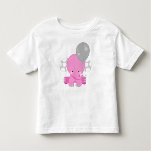 Elefant mit Ballon, rosa Elefant, Süße Tier Kleinkind T-shirt