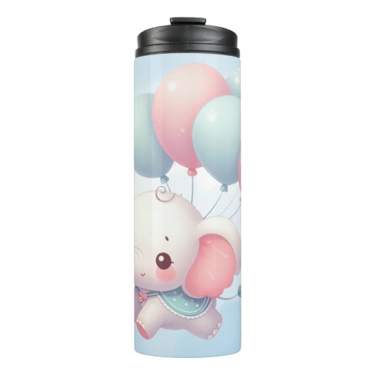 Elefant mit Ballons Thermosbecher (Vorderseite)