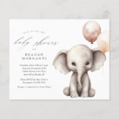 Elefant mit Balloons Neutral Budget Baby Dusche (Vorderseite)