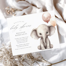 Elefant mit Balloons Neutral Budget Baby Dusche