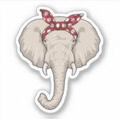 Elefant mit Bandana Aufkleber (Vorderseite)