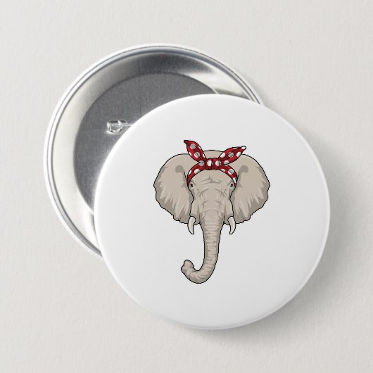 Elefant mit Bandana Button (Vorne & Hinten)