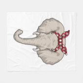 Elefant mit Bandana Fleecedecke (Vorderseite (Horizontal))