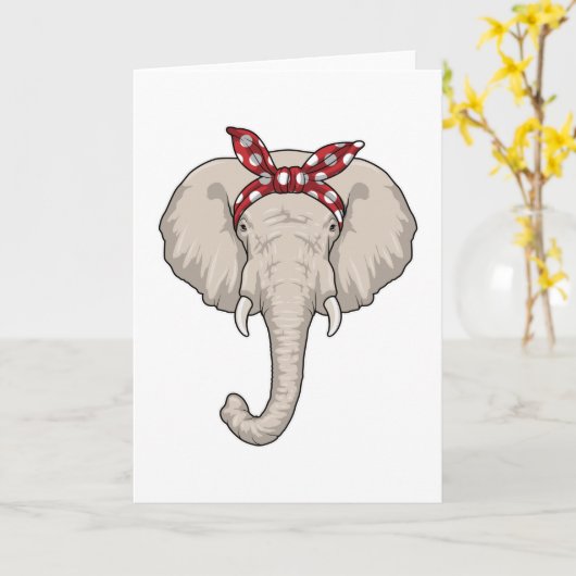 Elefant mit Bandana Karte (Gelbe Blume)