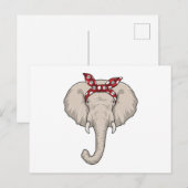 Elefant mit Bandana Postkarte (Vorne/Hinten)
