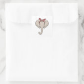 Elefant mit Bandana Quadratischer Aufkleber (Tasche)