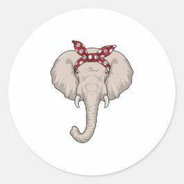 Elefant mit Bandana Runder Aufkleber