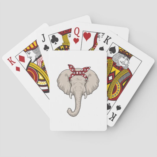 Elefant mit Bandana Spielkarten (Rückseite)