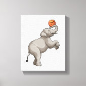 Elefant mit Basketball Leinwanddruck (Vorderseite)
