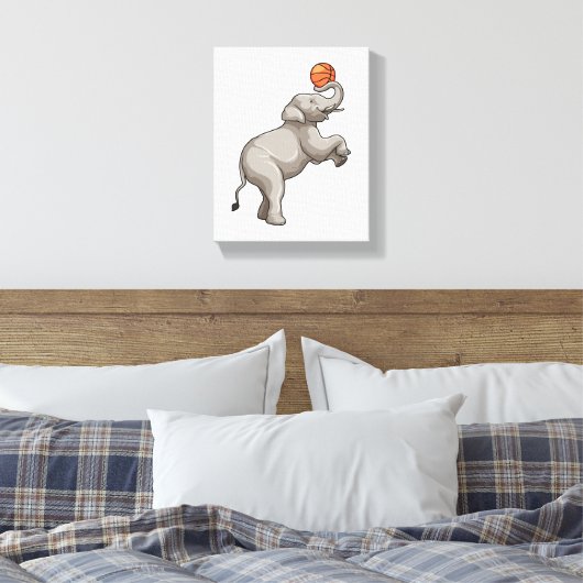 Elefant mit Basketball Leinwanddruck (Insitu (Schlafzimmer))