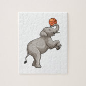 Elefant mit Basketball Puzzle (Vertikal)