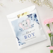 Elefant mit blauen Anemonen Es ist eine Baby-Dusch Geschenktütchen (Versiegelt)