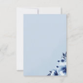 Elefant mit Blue Anemones Baby Dusche Dankeskarte (Rückseite)