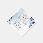 Elefant mit Blue Anemones Baby Dusche Serviette (Ecke)