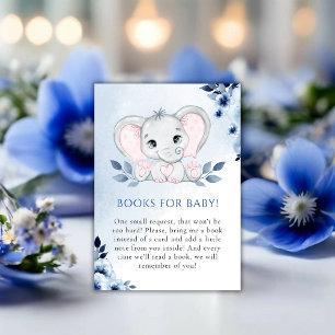 Elefant mit Blue Anemones Books für Baby Begleitkarte