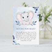 Elefant mit Blue Anemones Books für Baby Begleitkarte (Stehend Vorderseite)
