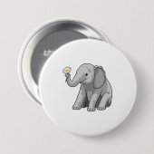 Elefant mit Blume Button (Vorne & Hinten)