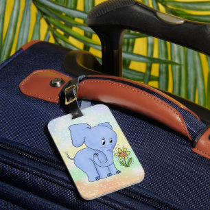Elefant mit Blume Gepäckanhänger