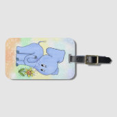 Elefant mit Blume Gepäckanhänger (Vorderseite (Horizontal))