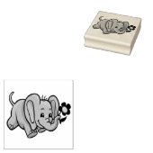 Elefant mit Blume Gummistempel (Stempel)