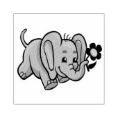 Elefant mit Blume Gummistempel (Prägung)