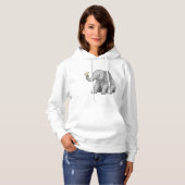 Elefant mit Blume Hoodie (Vorne ganz)