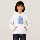 Elefant mit Blume Hoodie (Vorne ganz)
