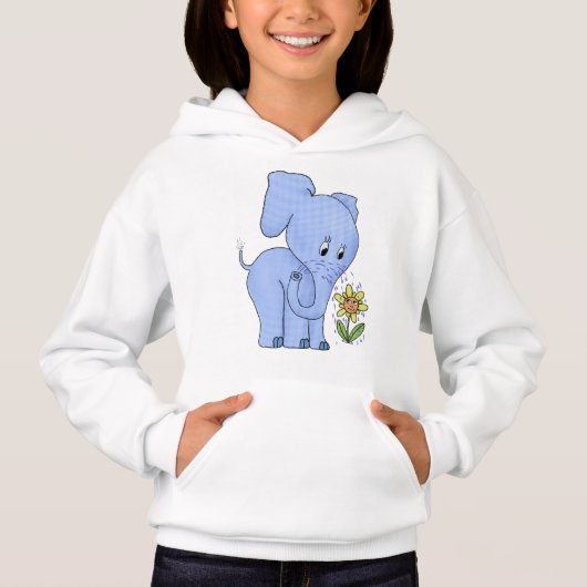 Elefant mit Blume Hoodie (Vorderseite)