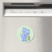 Elefant mit Blume Magnet (In Situ (Geschirrspüler))