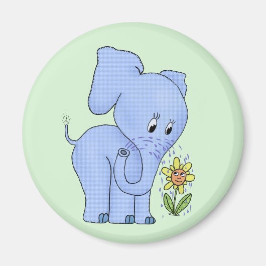 Elefant mit Blume Magnet (Vorne)