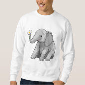 Elefant mit Blume Sweatshirt (Vorderseite)