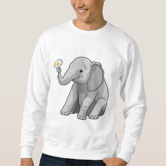 Elefant mit Blume Sweatshirt (Vorderseite)