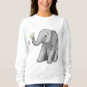 Elefant mit Blume Sweatshirt (Vorderseite)