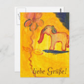 elefant mit blume von Lola Mono Postkarte (Vorne/Hinten)