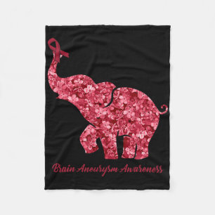 Elefant Mit Blumen-Gehirnaneurysma-Bewusstseinssch Fleecedecke