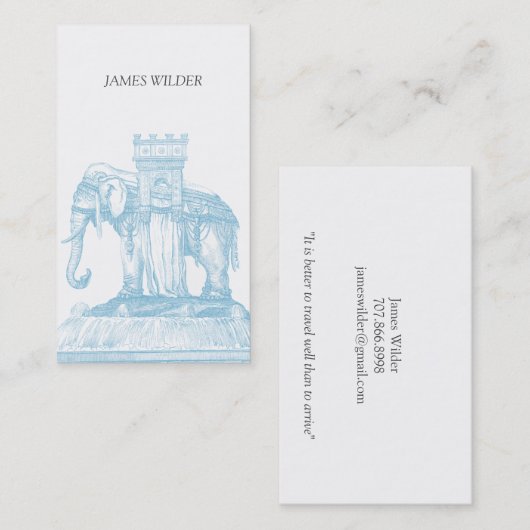 Elefant mit Buddha-Quote Visitenkarte (Vorne/Hinten)