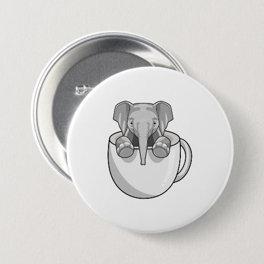 Elefant mit Cup Button (Vorne & Hinten)