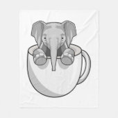 Elefant mit Cup Fleecedecke (Vorderseite)