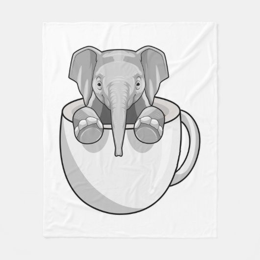 Elefant mit Cup Fleecedecke (Vorderseite)